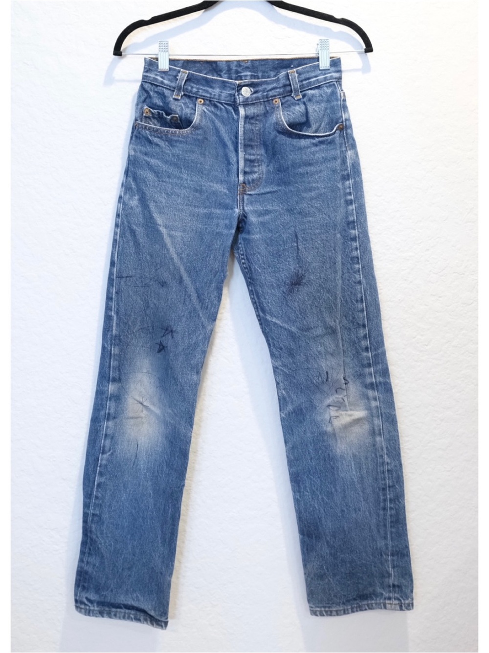 Vintage 701 Levi’s Student Button Fly Blue Denim Jeans Fit 25x29 USA 80s